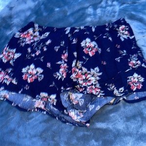 navy blue floral shorts